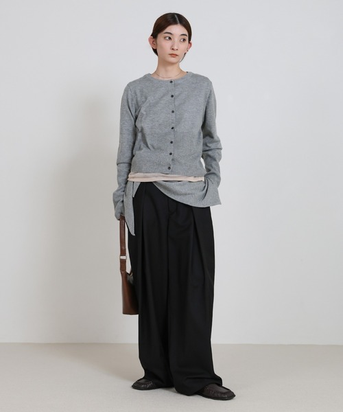 select MOCA（セレクトモカ）の「ニットスカーフセットカーディガン（ニット/セーター・レディース・グレー/レッド/ブラウン/ブラック・FREE）」の9枚目の写真