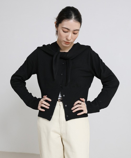 select MOCA（セレクトモカ）の「ニットスカーフセットカーディガン（ニット/セーター・レディース・グレー/レッド/ブラウン/ブラック・FREE）」の14枚目の写真