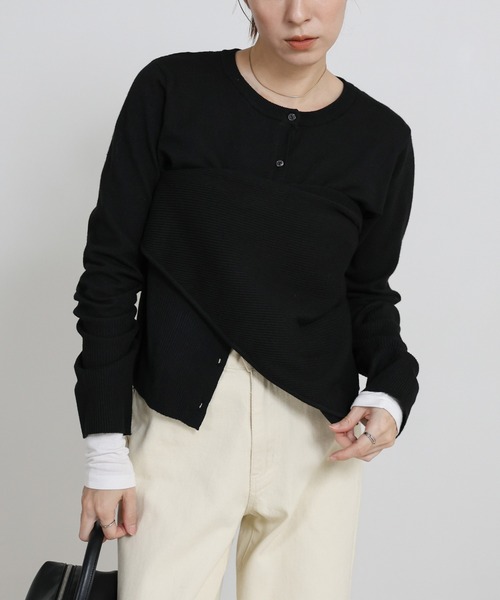 select MOCA（セレクトモカ）の「ニットスカーフセットカーディガン（ニット/セーター・レディース・グレー/レッド/ブラウン/ブラック・FREE）」の18枚目の写真