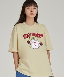 ステイウィアード ラウンドネック 15番手コットン半袖Tシャツ_バター