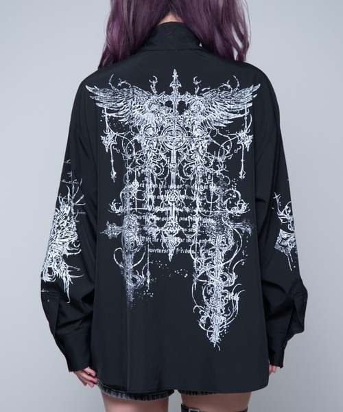 REFLEM（レフレム）の「『REFLEM/レフレム』ネクタイ付きプリントシャツ（シャツ/ブラウス・レディース・ホワイト/ブラック・FREE）」の10枚目の写真