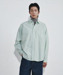 HEUTE（ホイテ）の「REGULAR COLLAR COTTON STRIPE SHIRT (GREEN BEANS)（シャツ/ブラウス）」