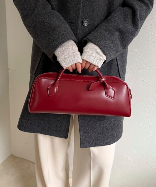 fredy emue（フレディエミュ）の「ショートハンドルボストンバッグ（ショルダーバッグ・レディース・ブラック/ブラウン/レッド・FREE）」の6枚目の写真