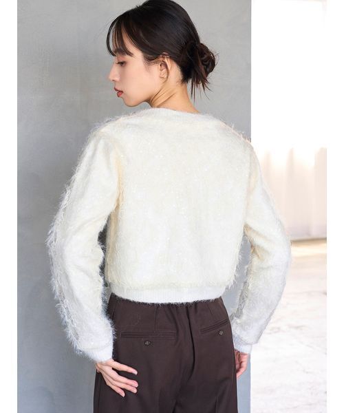 SNIDEL（スナイデル）の「ストラクチャーレースニットカーディガン（カーディガン/ボレロ・レディース・ライトブルー/アイボリー/ブラック・F）」の15枚目の写真