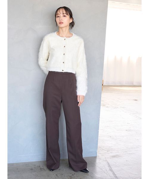 SNIDEL（スナイデル）の「ストラクチャーレースニットカーディガン（カーディガン/ボレロ・レディース・ライトブルー/アイボリー/ブラック・F）」の4枚目の写真