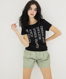 AWESOME STUDIO（オーサムスタジオ）の「Lettering Short Sleeve Slim Fit T-Shirt Black（Tシャツ/カットソー）」