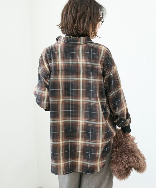 le.coeur blanc(ルクールブラン)の「《手洗い可能》チェックオーバーシャツ(シャツ/ブラウス・レディース・ブラック系その他/ブラウン系その他2・38)」の16枚目の写真