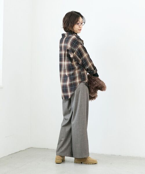 le.coeur blanc(ルクールブラン)の「《手洗い可能》チェックオーバーシャツ(シャツ/ブラウス・レディース・ブラック系その他/ブラウン系その他2・38)」の20枚目の写真