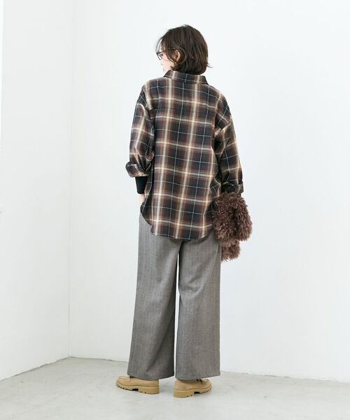 le.coeur blanc(ルクールブラン)の「《手洗い可能》チェックオーバーシャツ(シャツ/ブラウス・レディース・ブラック系その他/ブラウン系その他2・38)」の22枚目の写真