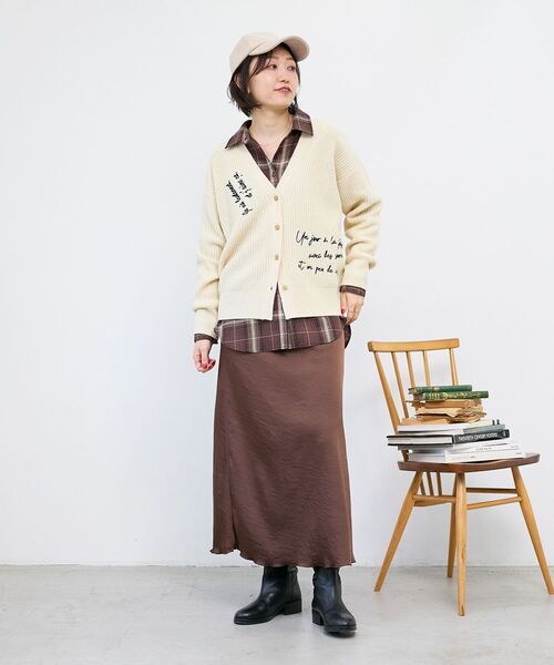 le.coeur blanc(ルクールブラン)の「《手洗い可能》チェックオーバーシャツ(シャツ/ブラウス・レディース・ブラック系その他/ブラウン系その他2・38)」の4枚目の写真