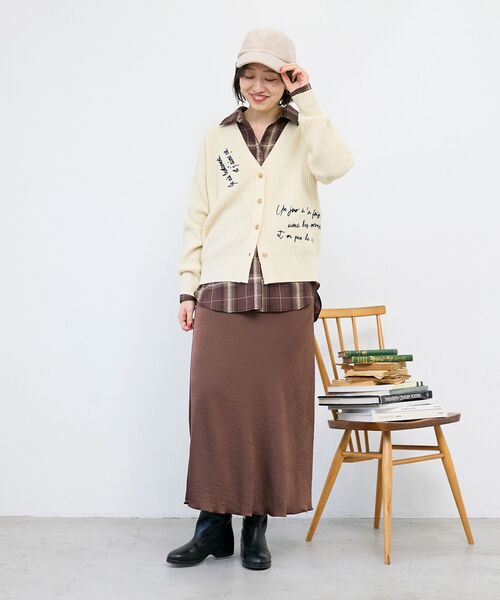 le.coeur blanc(ルクールブラン)の「《手洗い可能》チェックオーバーシャツ(シャツ/ブラウス・レディース・ブラック系その他/ブラウン系その他2・38)」の5枚目の写真