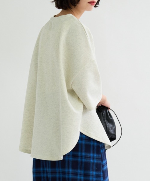 A.D.C.L.（エーディーシーエル）の「ダンボール素材 ビッグシルエット 半袖Tシャツ 無地（Tシャツ/カットソー・レディース・杢グレー/ブラック/オートミール/ピンク・M/L）」の3枚目の写真