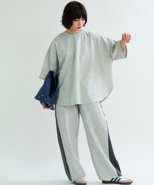 A.D.C.L.（エーディーシーエル）の「ダンボール素材 ビッグシルエット 半袖Tシャツ 無地（Tシャツ/カットソー・レディース・杢グレー/ブラック/オートミール/ピンク・M/L）」の19枚目の写真