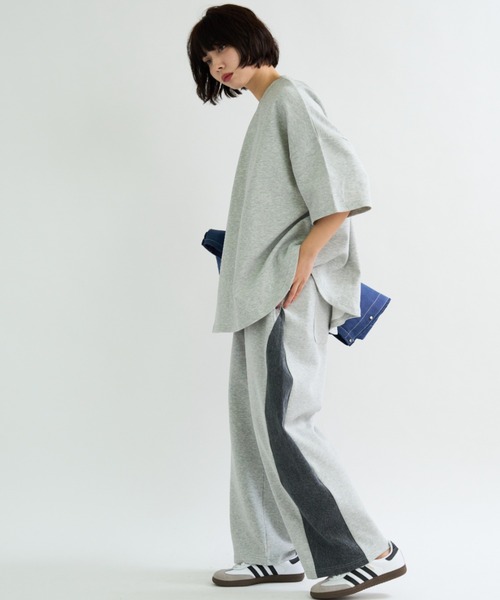 A.D.C.L.（エーディーシーエル）の「ダンボール素材 ビッグシルエット 半袖Tシャツ 無地（Tシャツ/カットソー・レディース・杢グレー/ブラック/オートミール/ピンク・M/L）」の20枚目の写真