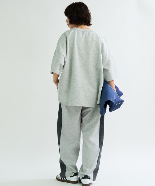 A.D.C.L.（エーディーシーエル）の「ダンボール素材 ビッグシルエット 半袖Tシャツ 無地（Tシャツ/カットソー・レディース・杢グレー/ブラック/オートミール/ピンク・M/L）」の21枚目の写真