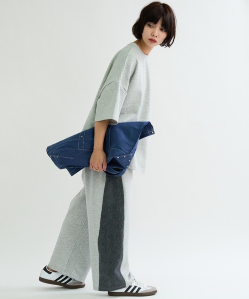 A.D.C.L.（エーディーシーエル）の「ダンボール素材 ビッグシルエット 半袖Tシャツ 無地（Tシャツ/カットソー・レディース・杢グレー/ブラック/オートミール/ピンク・M/L）」の22枚目の写真