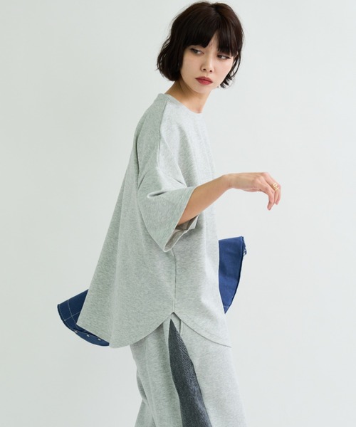 A.D.C.L.（エーディーシーエル）の「ダンボール素材 ビッグシルエット 半袖Tシャツ 無地（Tシャツ/カットソー・レディース・杢グレー/ブラック/オートミール/ピンク・M/L）」の18枚目の写真