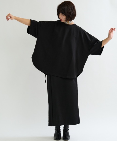 A.D.C.L.（エーディーシーエル）の「ダンボール素材 ビッグシルエット 半袖Tシャツ 無地（Tシャツ/カットソー・レディース・杢グレー/ブラック/オートミール/ピンク・M/L）」の10枚目の写真