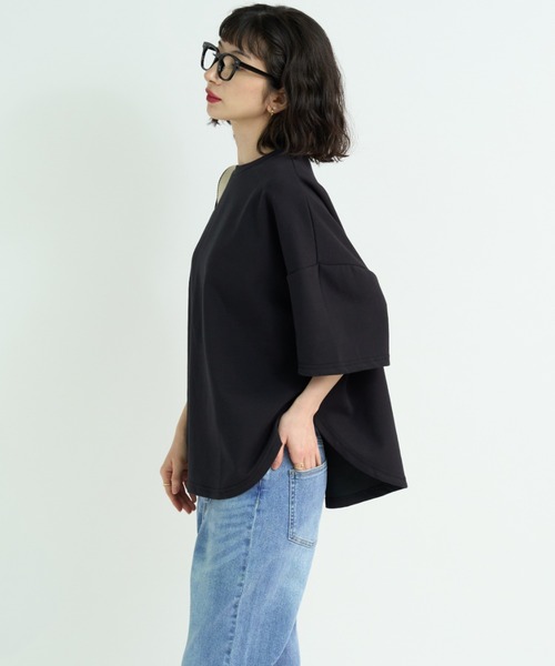 A.D.C.L.（エーディーシーエル）の「ダンボール素材 ビッグシルエット 半袖Tシャツ 無地（Tシャツ/カットソー・レディース・杢グレー/ブラック/オートミール/ピンク・M/L）」の7枚目の写真