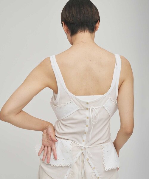 Whim Gazette（ウィムガゼット）の「【GEMINI】スカラップキャミソール（キャミソール・レディース・オフホワイト・FREE）」の6枚目の写真