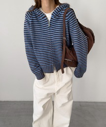 CANAL JEAN | Lakey Park ボーダーZIPニットパーカー(ニット/セーター)