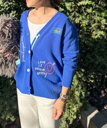 Rie Miller | 《手洗い可能》ハンド刺繍Vネックカーディガン(カーディガン/ボレロ)