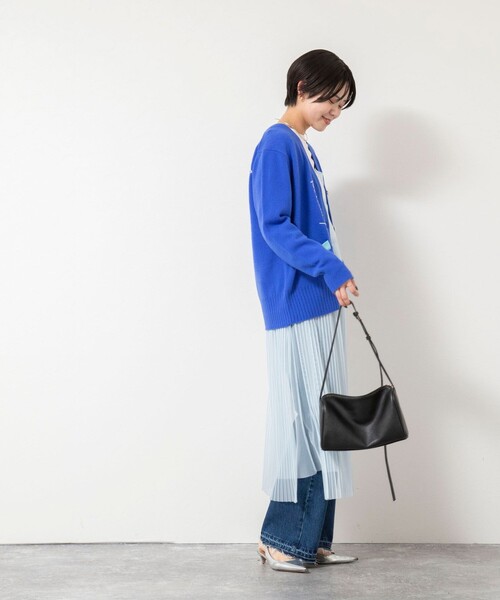 Rie Miller（リエミラー）の「《手洗い可能》ハンド刺繍Vネックカーディガン（カーディガン/ボレロ・レディース・ネイビー/ブルー/ライトグレー・38）」の19枚目の写真