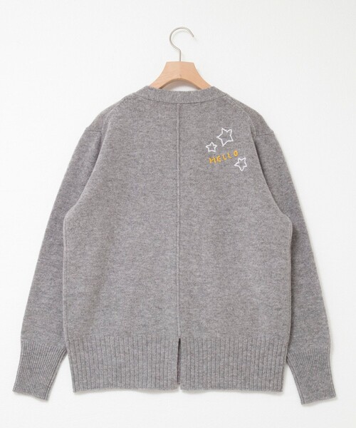 Rie Miller（リエミラー）の「《手洗い可能》ハンド刺繍Vネックカーディガン（カーディガン/ボレロ・レディース・ネイビー/ブルー/ライトグレー・38）」の5枚目の写真