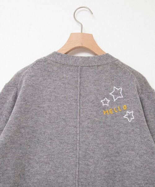 Rie Miller（リエミラー）の「《手洗い可能》ハンド刺繍Vネックカーディガン（カーディガン/ボレロ・レディース・ネイビー/ブルー/ライトグレー・38）」の6枚目の写真