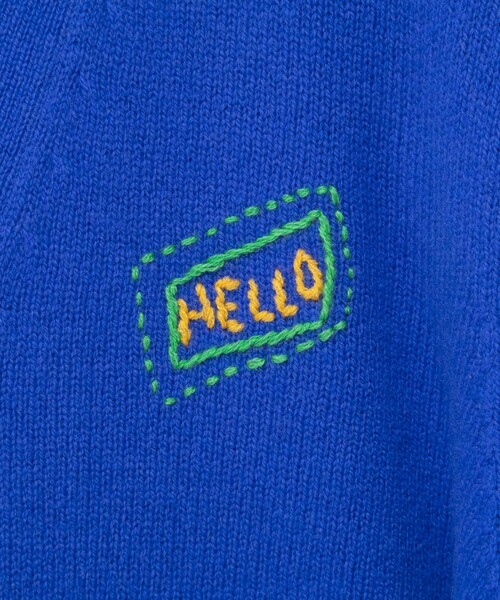 Rie Miller（リエミラー）の「《手洗い可能》ハンド刺繍Vネックカーディガン（カーディガン/ボレロ・レディース・ネイビー/ブルー/ライトグレー・38）」の8枚目の写真