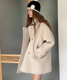 HALF DOUBLE PEA COAT - BEIGE