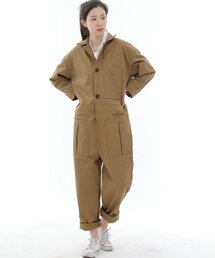 SAINTCREW（セントクルー）の「オーバーラウンドテーパードカーゴジャンプスーツOT-502Cキャメル（つなぎ/オールインワン）」