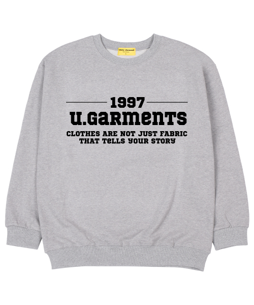 Union Garments(ユニオンガーメンツ)の「ワンラインガーメンツ 裏毛 オーバーサイズ スウェット グレー(スウェット・レディース・その他・MEDIUM/LARGE/X-LARGE/XX-LARGE)」の1枚目の写真