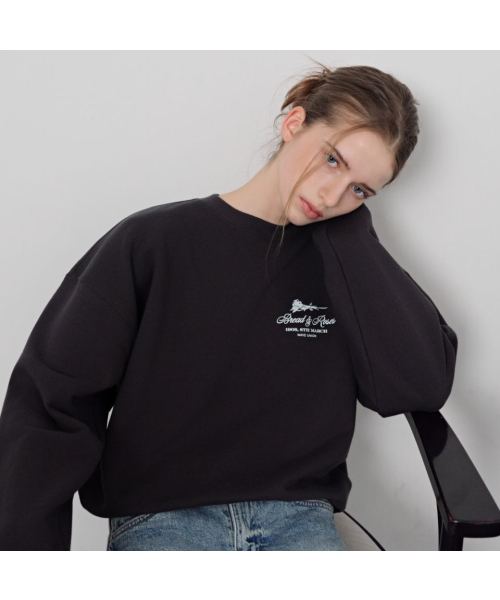 WAVE UNION（ウェーブユニオン）の「Bread and roses Sweatshirt charcoal（スウェット・レディース・その他・1/2）」の3枚目の写真