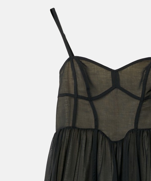 LE CIEL BLEU(ルシェルブルー)の「シアーオーガンザビスチェドレス / Sheer Organza Bustier Dress(ワンピース・レディース・ブラック・38/36)」の9枚目の写真