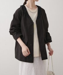 Omekashi（オメカシ）の「襟レース付きミリタリージャケット（ミリタリージャケット）」