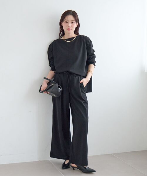 le.coeur blanc(ルクールブラン)の「《WEB限定アイテム》2点セット ライトジョーゼットセットアップ(ワンピース・レディース・ブラック/グレー/ベージュ・38)」の6枚目の写真