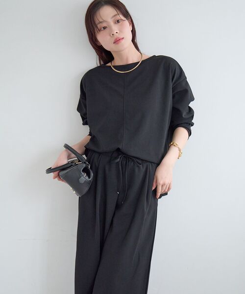 le.coeur blanc(ルクールブラン)の「《WEB限定アイテム》2点セット ライトジョーゼットセットアップ(ワンピース・レディース・ブラック/グレー/ベージュ・38)」の11枚目の写真