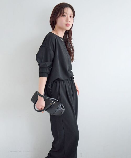 le.coeur blanc(ルクールブラン)の「《WEB限定アイテム》2点セット ライトジョーゼットセットアップ(ワンピース・レディース・ブラック/グレー/ベージュ・38)」の16枚目の写真