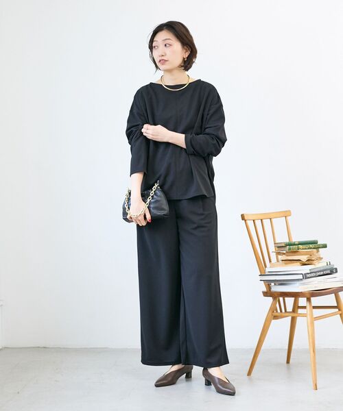 le.coeur blanc(ルクールブラン)の「《WEB限定アイテム》2点セット ライトジョーゼットセットアップ(ワンピース・レディース・ブラック/グレー/ベージュ・38)」の19枚目の写真