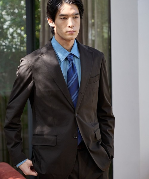 GLOBAL WORK（グローバルワーク）の「モーションテックジャケット/Salon de GW/600869（テーラードジャケット・メンズ・ダークブラウン/オリーブ/グレイッシュベージュ/ネイビー・MEDIUM/SMALL/X-LARGE/LARGE）」の12枚目の写真