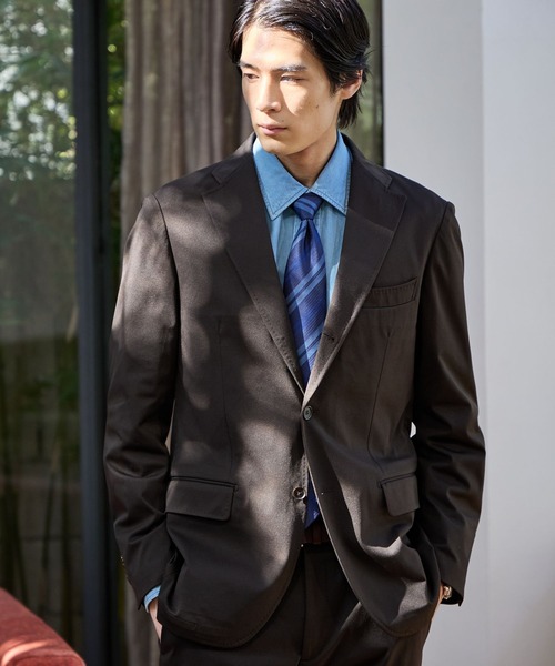 GLOBAL WORK（グローバルワーク）の「モーションテックジャケット/Salon de GW/600869（テーラードジャケット・メンズ・ダークブラウン/オリーブ/グレイッシュベージュ/ネイビー・MEDIUM/SMALL/X-LARGE/LARGE）」の13枚目の写真