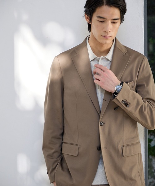 GLOBAL WORK（グローバルワーク）の「モーションテックジャケット/Salon de GW/600869（テーラードジャケット・メンズ・ダークブラウン/オリーブ/グレイッシュベージュ/ネイビー・MEDIUM/SMALL/X-LARGE/LARGE）」の20枚目の写真