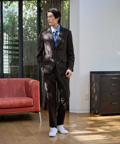 GLOBAL WORK（グローバルワーク）の「モーションテックジャケット/Salon de GW/600869（テーラードジャケット・メンズ・ダークブラウン/オリーブ/グレイッシュベージュ/ネイビー・MEDIUM/SMALL/X-LARGE/LARGE）」の7枚目の写真