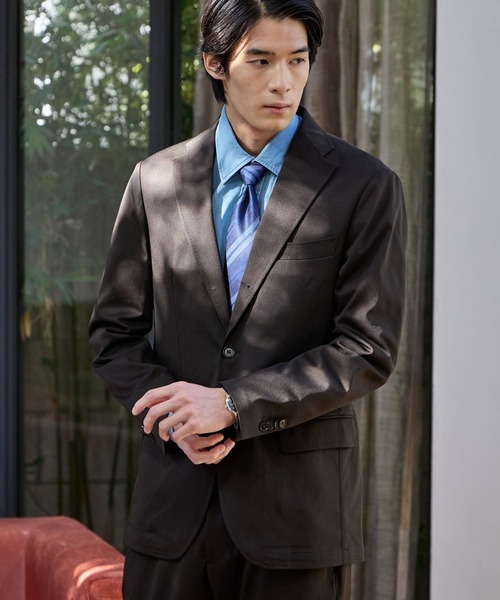 GLOBAL WORK（グローバルワーク）の「モーションテックジャケット/Salon de GW/600869（テーラードジャケット・メンズ・ダークブラウン/オリーブ/グレイッシュベージュ/ネイビー・MEDIUM/SMALL/X-LARGE/LARGE）」の8枚目の写真