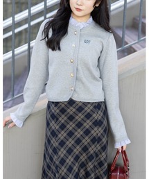 CLEAR BASIC | 刺繍入りフリルニットカーディガン[大人 フェミニン 上品]≪AW新作≫(カーディガン/ボレロ)