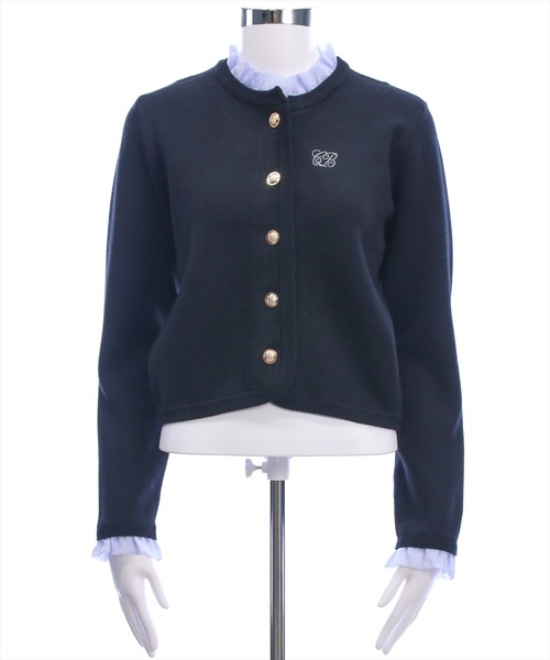 CLEAR BASIC（クリアベーシック）の「刺繍入りフリルニットカーディガン[大人 フェミニン 上品]≪AW新作≫（カーディガン/ボレロ・レディース・アイボリー/ブラック/グレー・F）」の4枚目の写真