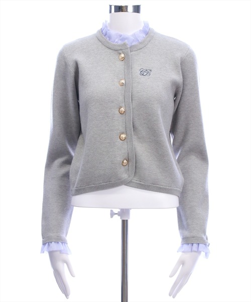 CLEAR BASIC（クリアベーシック）の「刺繍入りフリルニットカーディガン[大人 フェミニン 上品]≪AW新作≫（カーディガン/ボレロ・レディース・アイボリー/ブラック/グレー・F）」の7枚目の写真