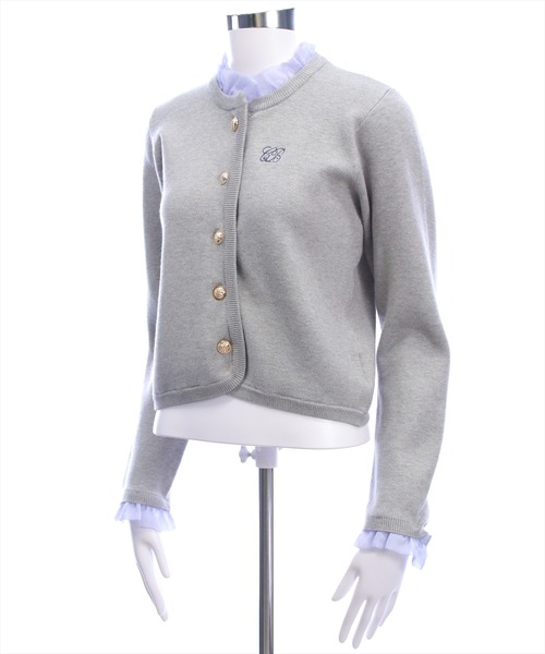 CLEAR BASIC（クリアベーシック）の「刺繍入りフリルニットカーディガン[大人 フェミニン 上品]≪AW新作≫（カーディガン/ボレロ・レディース・アイボリー/ブラック/グレー・F）」の10枚目の写真