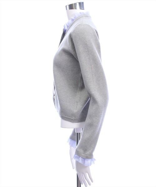 CLEAR BASIC（クリアベーシック）の「刺繍入りフリルニットカーディガン[大人 フェミニン 上品]≪AW新作≫（カーディガン/ボレロ・レディース・アイボリー/ブラック/グレー・F）」の11枚目の写真